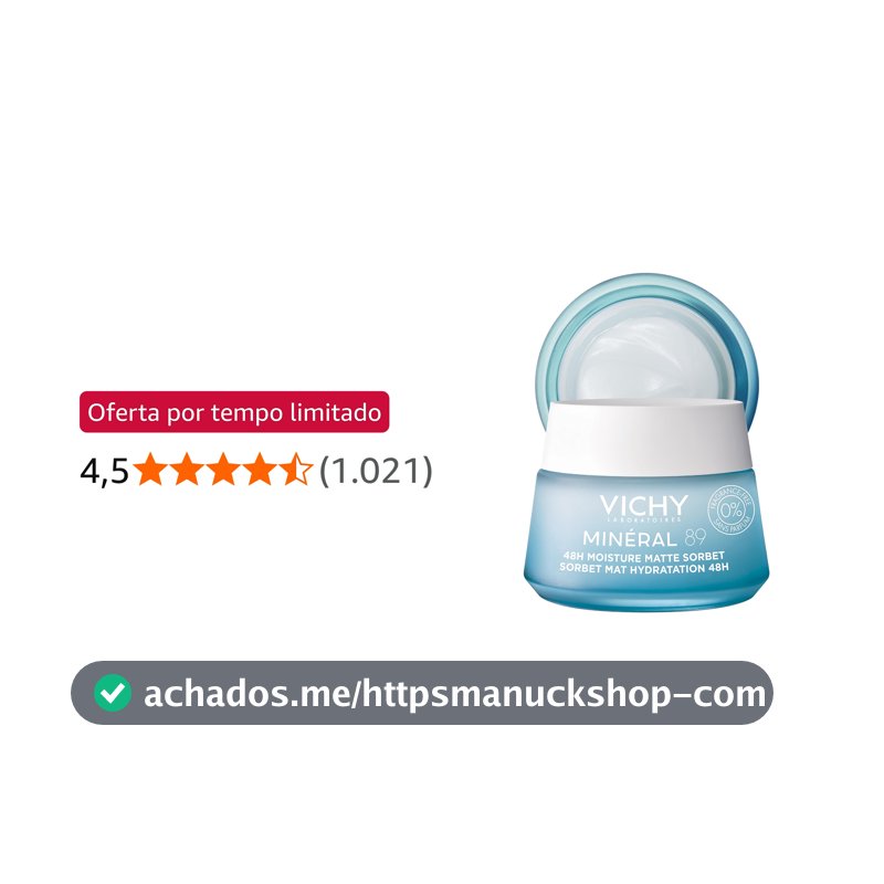 Hidratante Facial Vichy Minéral 89 Sorbet Gel Matte Pele Oleosa 50ml