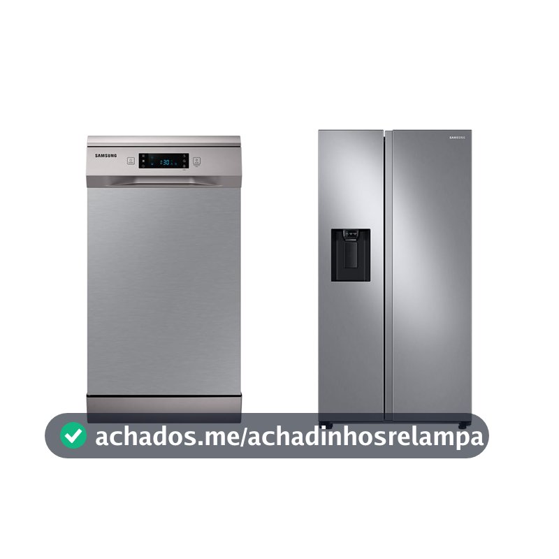 Samsung Combo Lava-louças 10 Serviços 127V + Geladeira Side by Side RS60 Inox 127V 628L