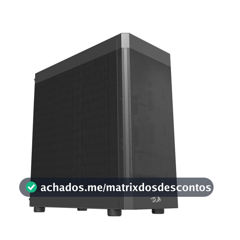Redragon Gabinete Gamer Aeroflow Mid Tower ATX Preto Aço SGCC Mesh USB 3.0 Sem Fans Suporte GPU 370mm - CA-603B