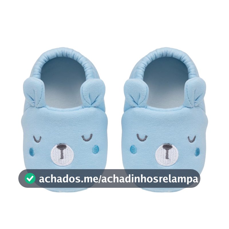 Pantufa Urso Azul- 18 A 24 Meses