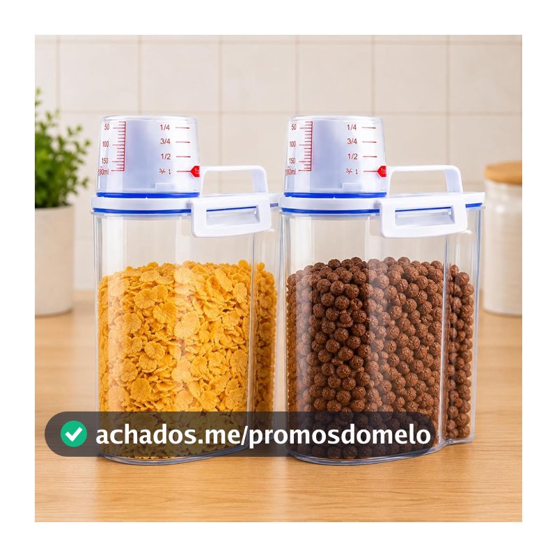 Kit 2 Unids Potes Herméticos 2 Litros Organizador Para Cozinha e Lavanderia