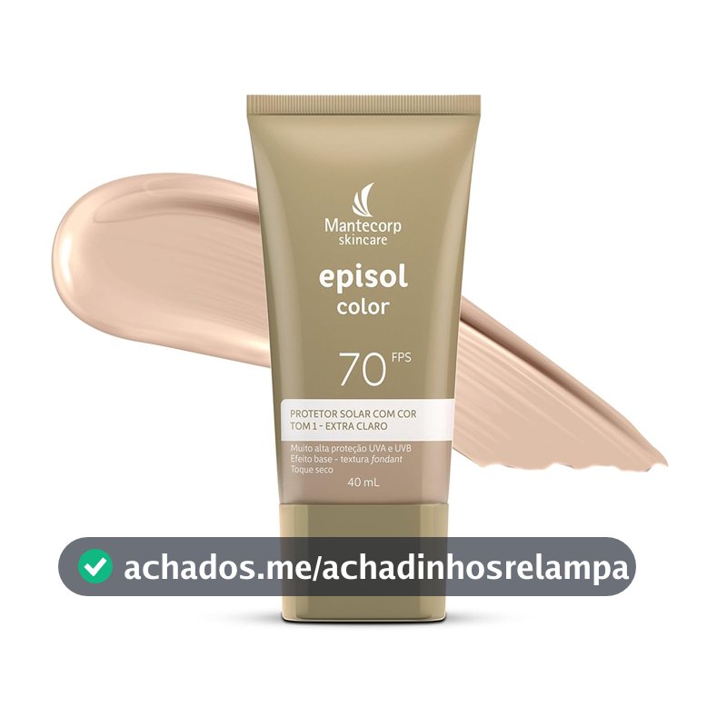 Protetor Solar Episol Color Fps 70 - Base Líquida 40ml - Cobertura Alta e Efeito Matte - Mantecorp
