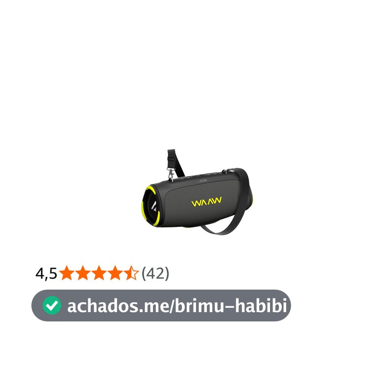 WAAW by Alok Caixa de Som Bluetooth Boom 110 À Prova D'Água e Até 26 Horas de Autonomia, Boombox Tecnologia TWS 40W RMS
