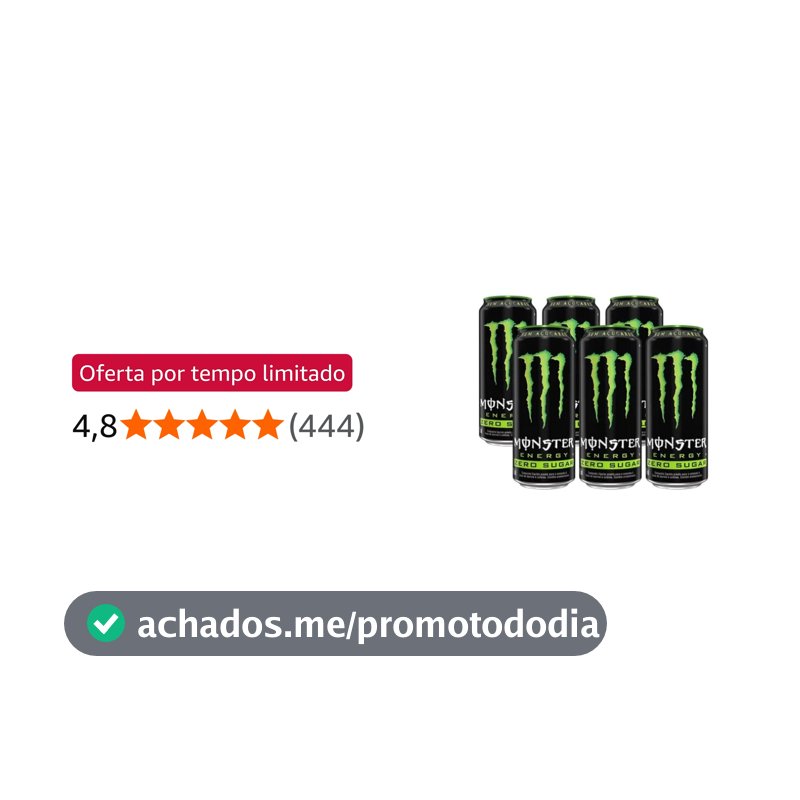 Pack de Monster Energy Zero Açucar - 6 unidades de 473ml