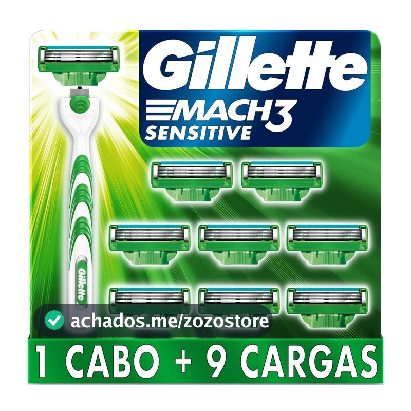 Gillette Aparelho De Barbear Mach3 Sensitive + 9 Cargas