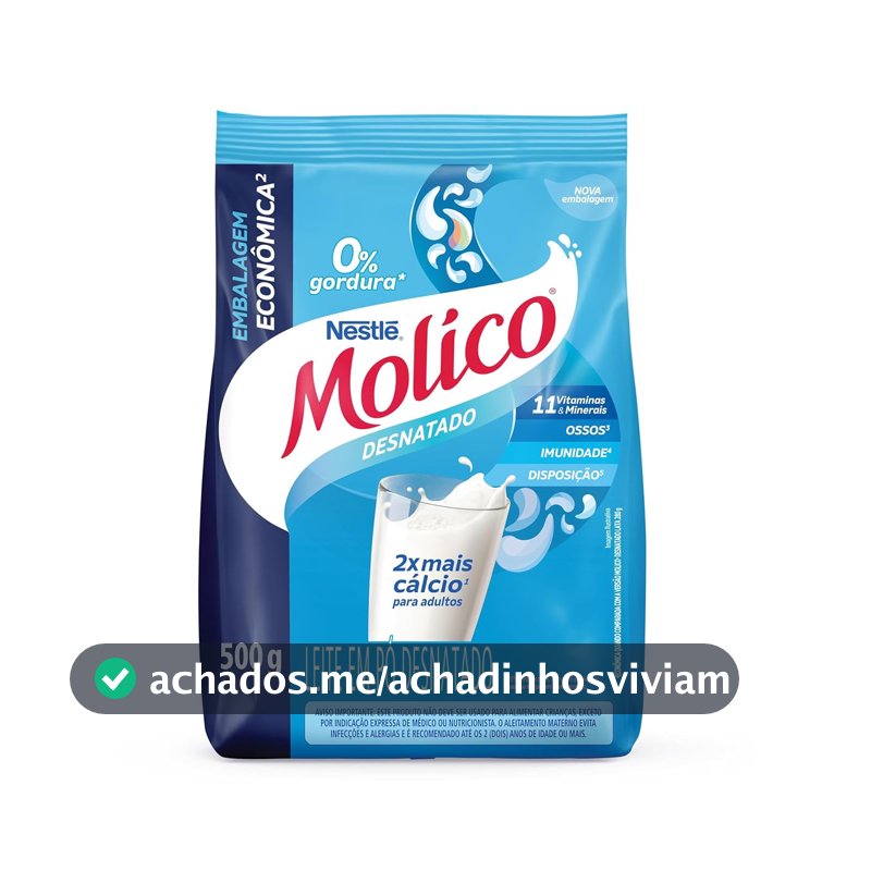 Molico Leite Em Pó Desnatado Total Cálcio 500G