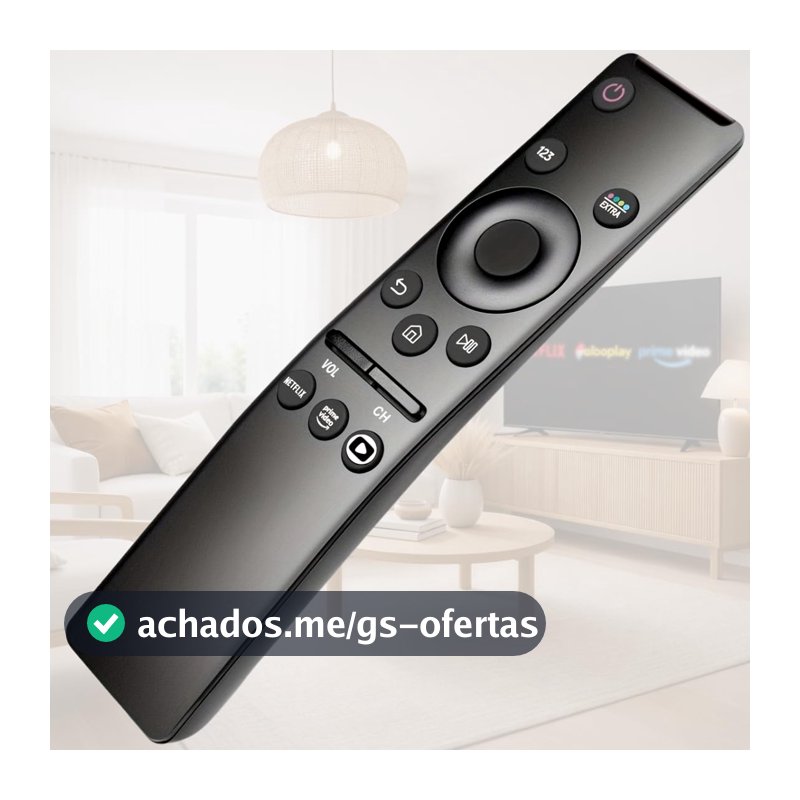 Controle Remoto Universal Compatível com Smart TV Samsung 4K QLED Crystal Neo QLED OLED Netflix Prime Video Globoplay Não Precisa Configurar