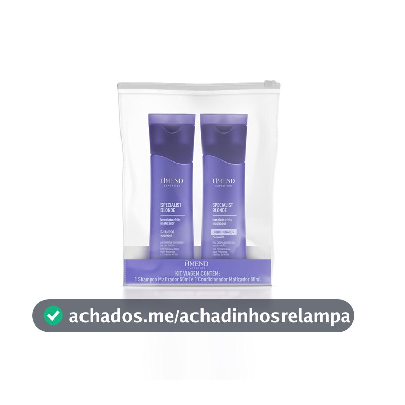 Kit Mini Viagem Amend Specialist Blonde Shampoo 50ml + Condicionador 50ml – Cabelos Loiros