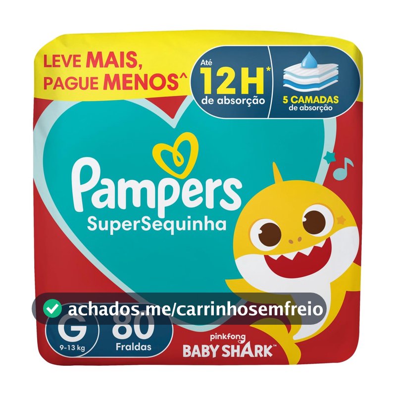 Fralda Pampers Supersequinha Tamanho G 80 Unidades