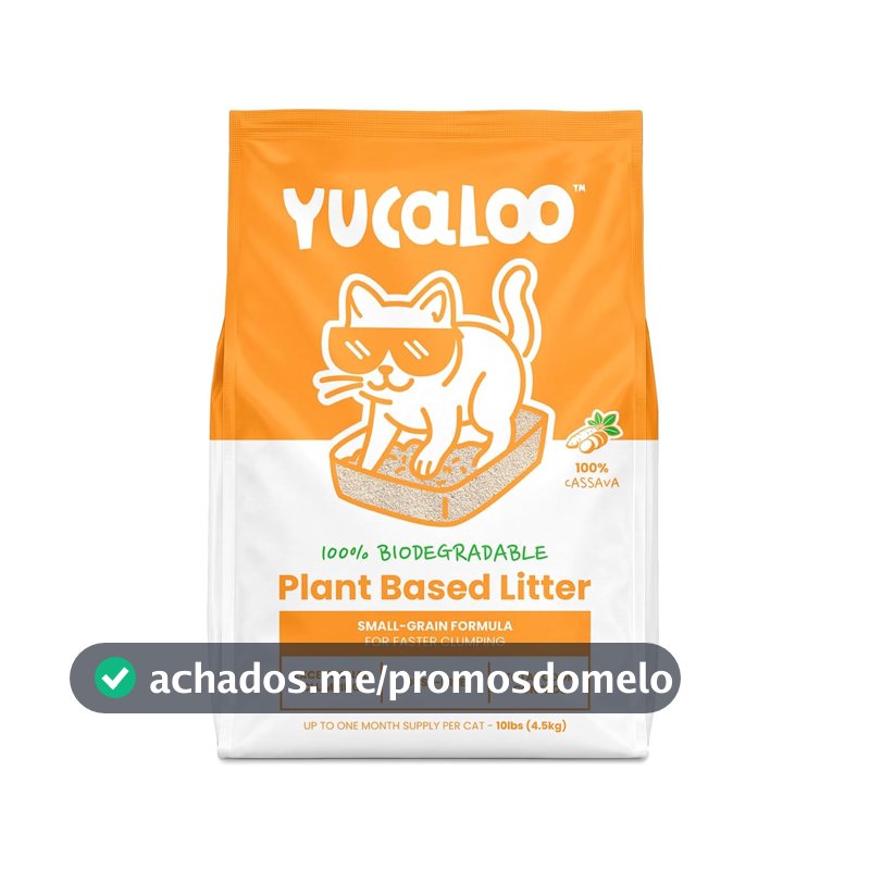 Areia de Mandioca Para Gatos 100% Natural e Biodegradável - Grãos Finos 4.5kg - Aglomeração até 2x Mais Rápida, Torrões Firmes, Controle de Odor Incomparável, Sem perfume, Cor Clara.