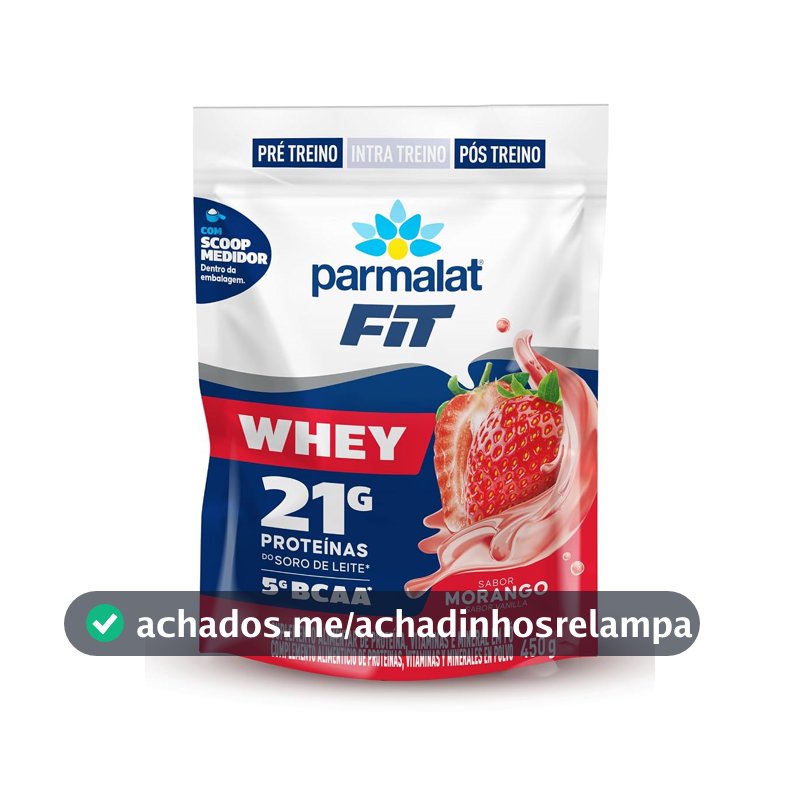 Whey Protein Concentrado Morango Parmalat Fit 450g