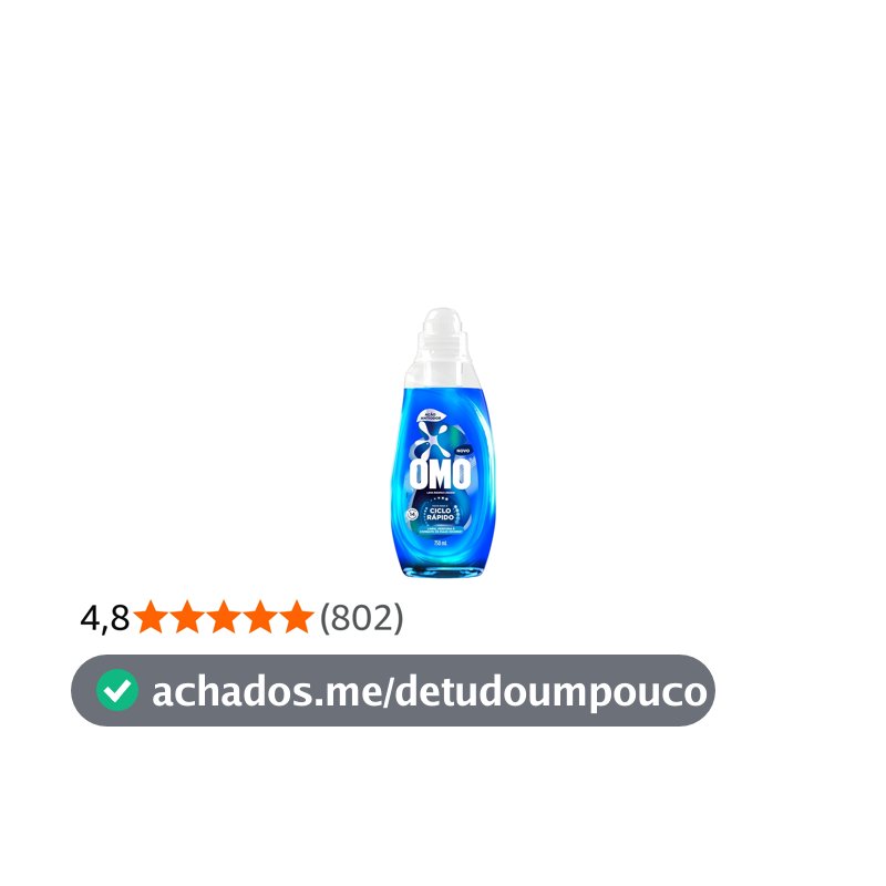 Lava-Roupas Líquido Omo Ciclo Rápido Ação Antiodor Frasco 750ml
