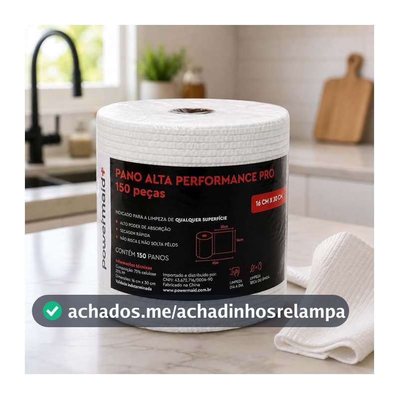 Pano Limpeza Alta Performance Pro Wiper 16x30cm 150 Unidades Secagem Rápida