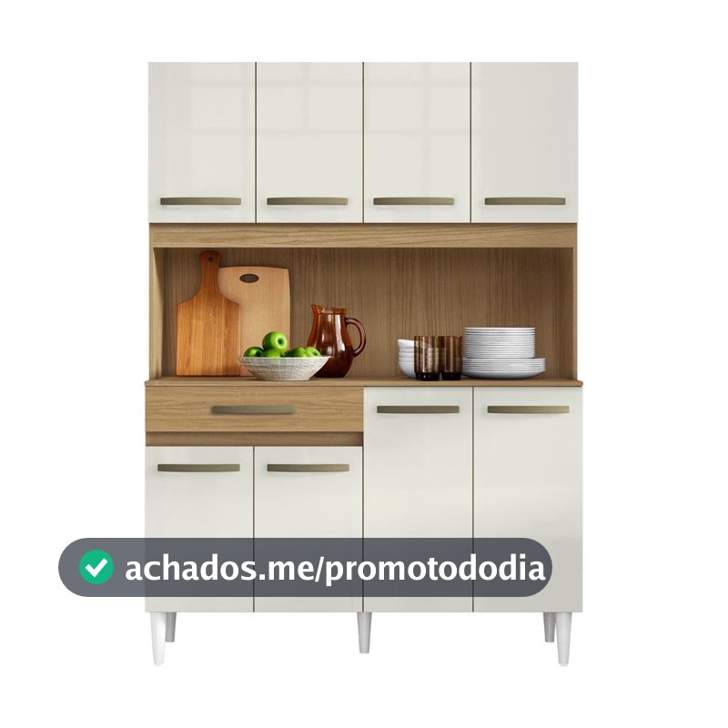 Armário de Cozinha Compacta Aramóveis Cleo 8 Portas