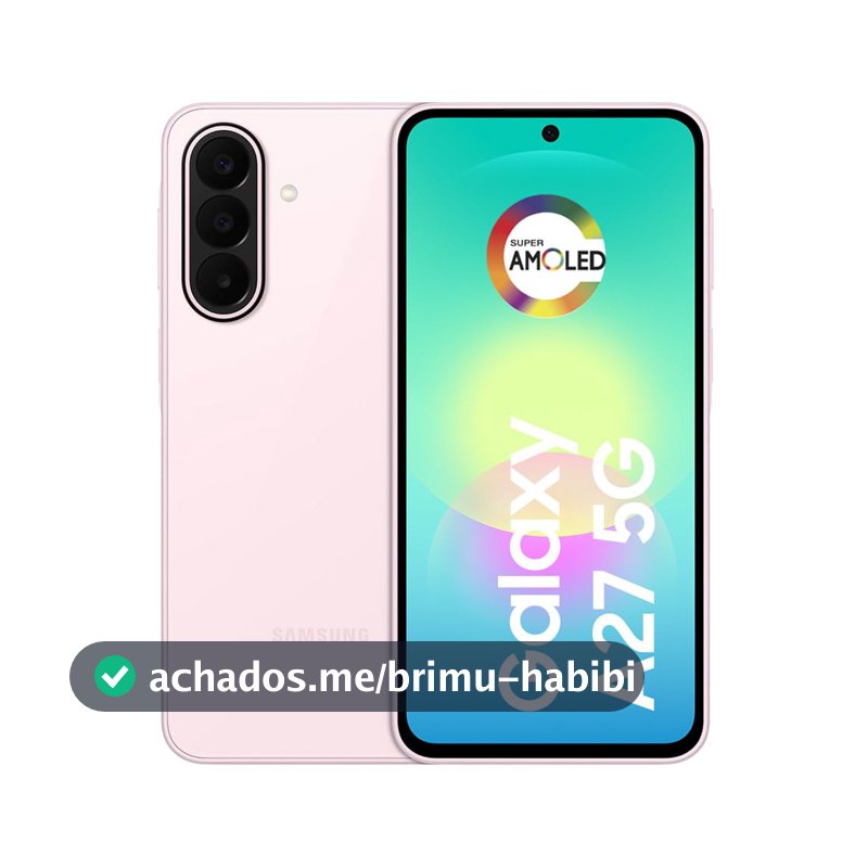 Celular Galaxy A27 5G 128GB, câmera tripla de 50MP - Rosa