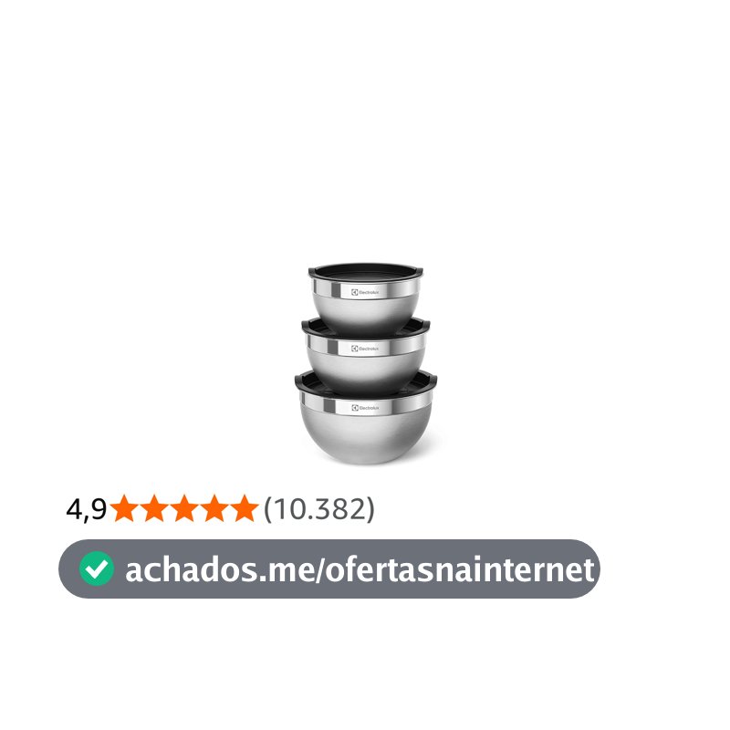 Conjunto de Bowls Tigelas de Inox com Tampa Plástica Electrolux