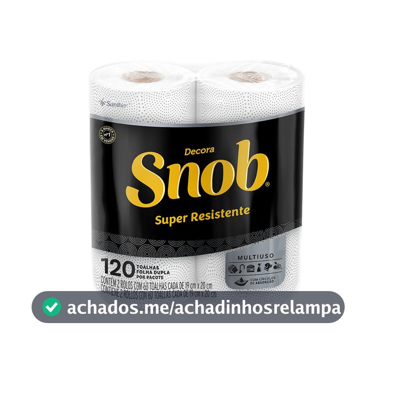 Snob Papel toalha multiuso fd decorada 120fls - 2 rolos