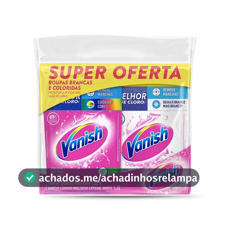 Kit Tira Manchas Vanish Gel Multiuso 1,2L + Crystal White 1,2L
