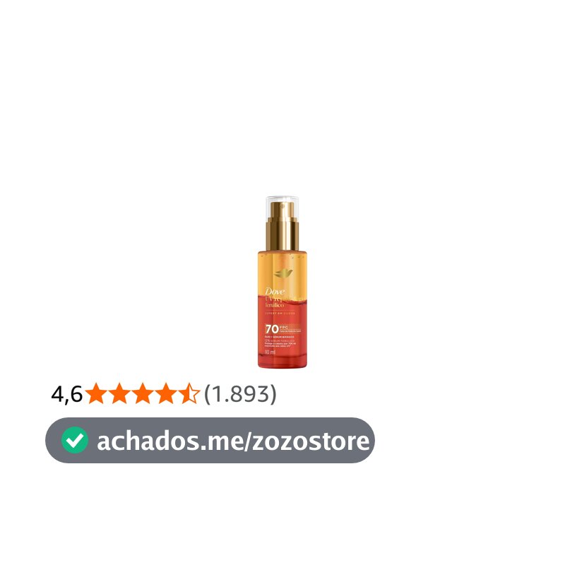 Dove Óleo e Sérum Bifásico UV Repair & Glow + Ferúlico 110ml