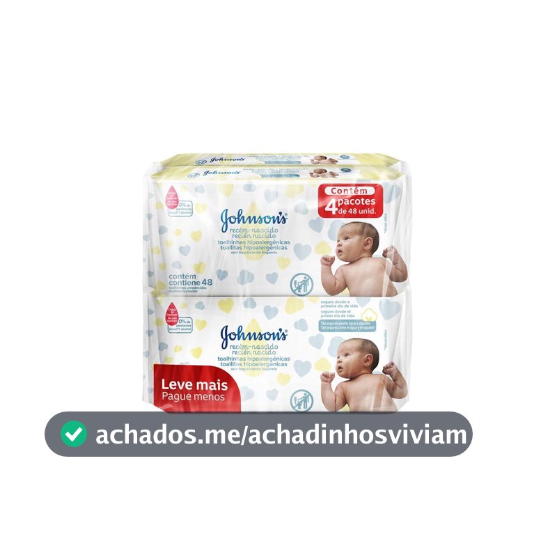Lenços Umedecidos para Recém-Nascido Johnson's Baby, 192 Unidades