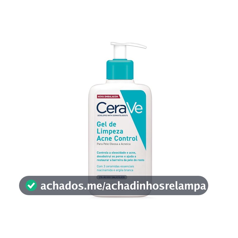 CeraVe Acne Control Refil Gel de Limpeza Facial, Pele Normal a Oleosa, 60g