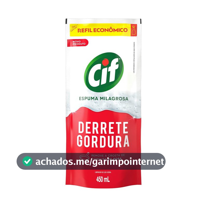 Limpador Especialista CIF Derrete Gordura 450 ml Refil Econômico (Packaging May Vary)