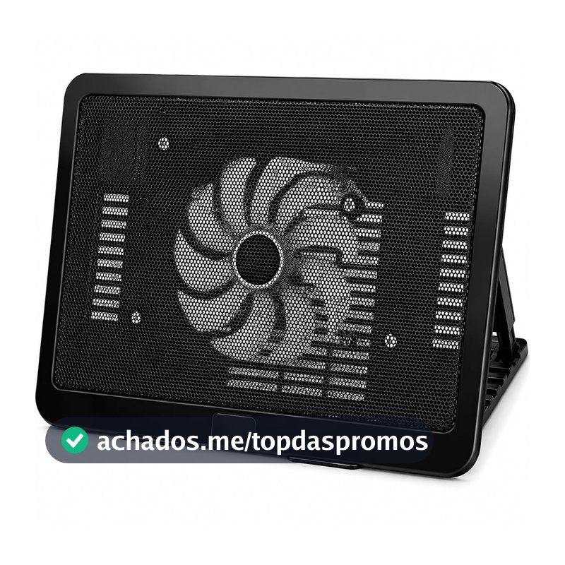 Base Refrigeradora Para Notebook Com Ventilação E Suporte Ajustável (Preto)
