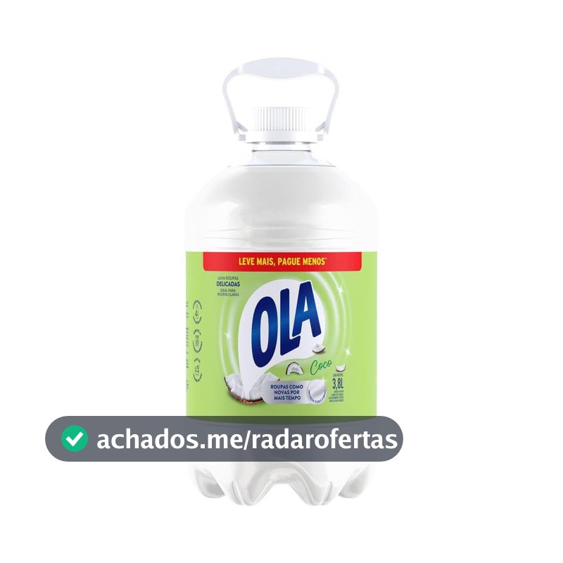 Ola Coco Sabão Líquido para Roupas Delicadas, 3,8L