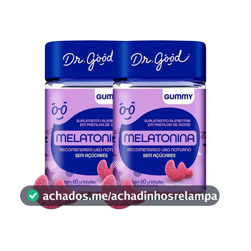 Kit 2x Melatonina Sabor Morango 2x60 Gomas Fini Dr Good