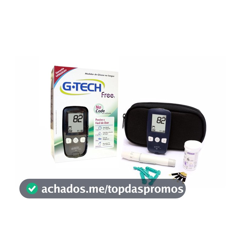 G-Tech Kit Medidor Glicose Free 1 Completo