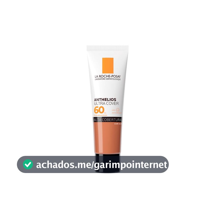 La Roche-Posay, Ultra Cover, Protetor Solar com Cor e Performance de Maquiagem, 12h de cobertura de base em uma única camada, Textura Fluida, Oil free, Toque Seco, FPS60, 30g
