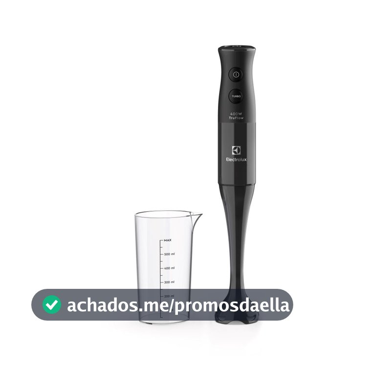Mixer de mão Electrolux Preto 400W com Tecnologia TruFlow 1 velocidade função turbo EIB05 127V