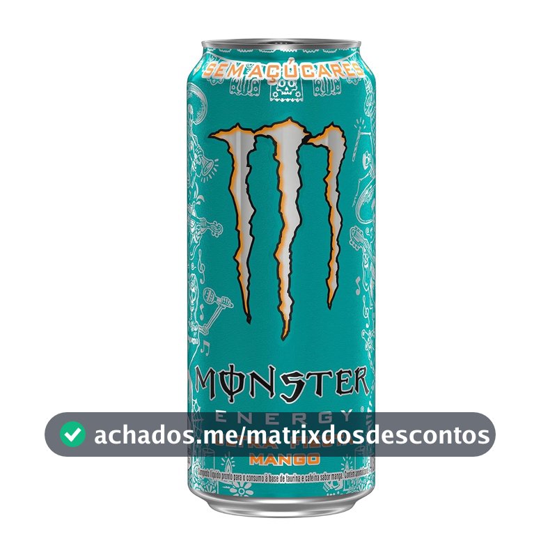 Pack Monster Energy Mango Loco Ultra Fiesta Bebida Energética Zero Açúcar, Lata 473 ml – 6 Unidades