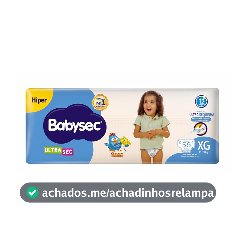 Babysec Fralda Ultrasec Galinha Pintadinha Azul Xg 56 Unidades
