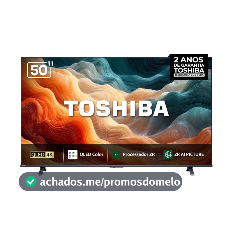 Toshiba Smart TV MiniLED QLED 4K 50" Polegadas 50M450RS com Processador de AI ZR Som Aprimorado por AI Modo Game