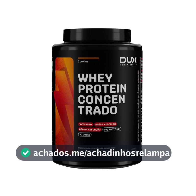 Whey Protein Concentrado Cookies Pote 900g – Contribui para o Ganho Muscular Hipertrofia – Dux Human Health