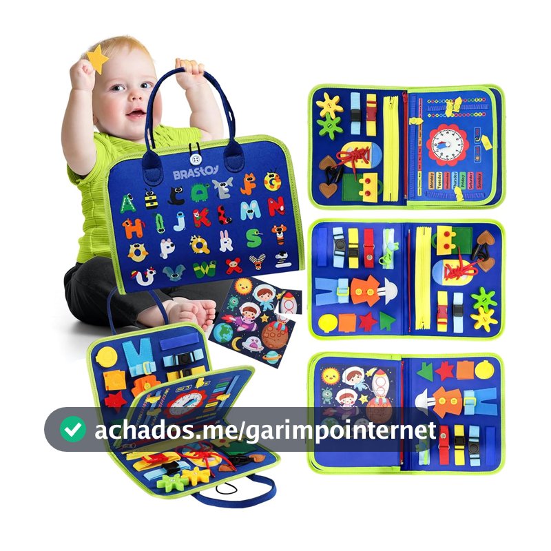 Placa de Montessori Sensorial para Crianças Brinquedo Educativo (Azul)