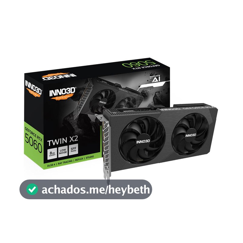 GPU INNO3D GEFORCE RTX 5060 TWIN X2 8GB 128BITS GDDR7 N50602-08D7-195071N
