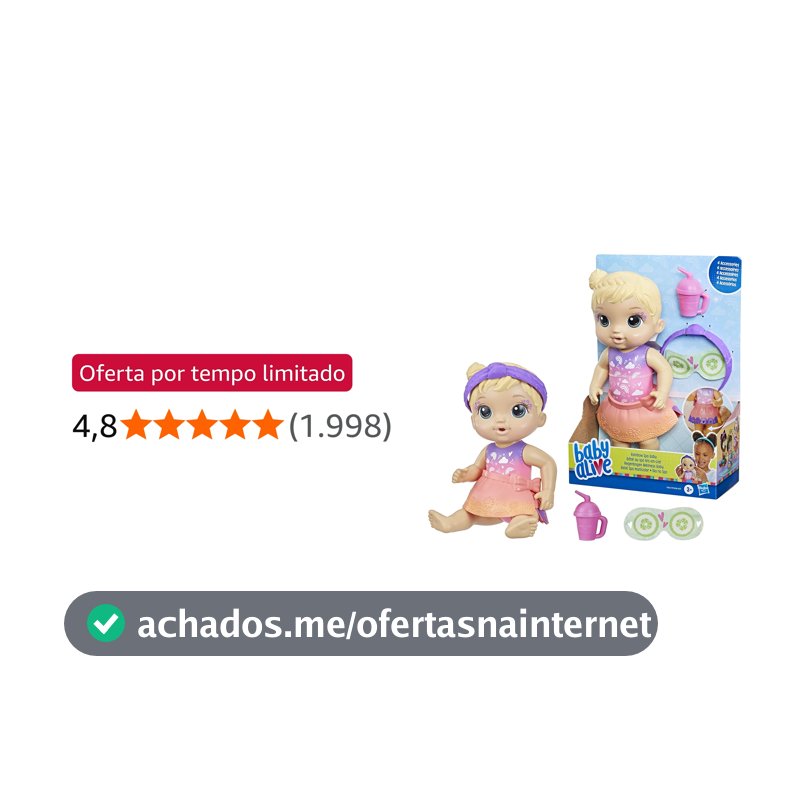 Baby Alive, Boneca, Dia no Spa - Cabelos Loiros, Inclui Máscara e Mamadeira, 22,5 cm - A partir de 3 Anos