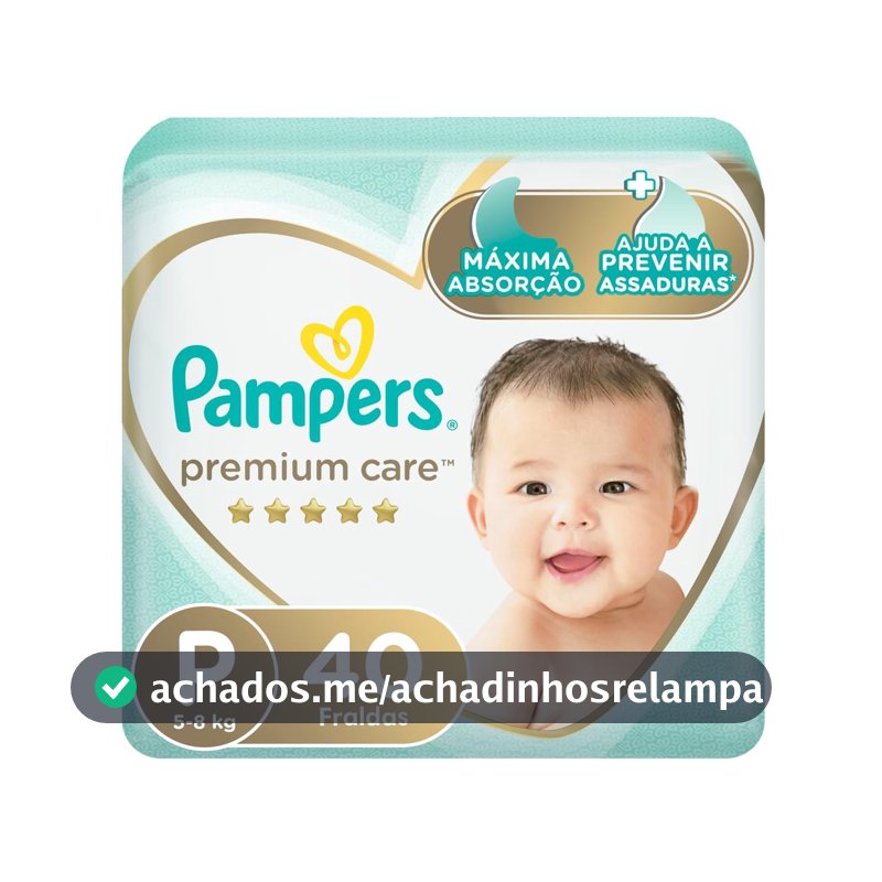 Fralda Pampers Premium Care Tamanho P 40 Unidades