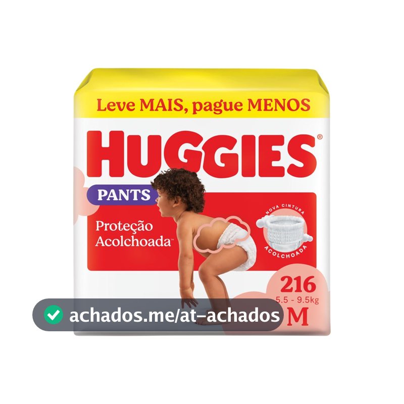 Huggies Fralda Pants Descartável Proteção Acolchoada M - 216 fraldas