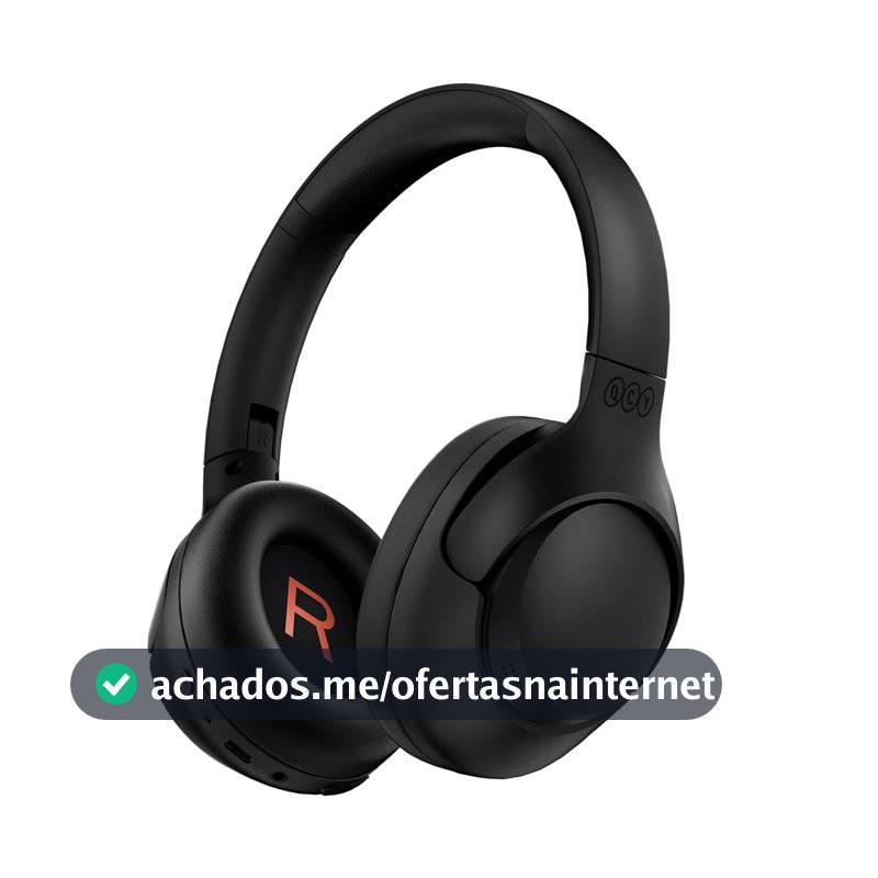 QCY H3 ANC Fone de Ouvido Bluetooth, Cancelamento de Ruído Ativo Headphone Bluetooth 5.4 Headset com Microfone, Certificação Hi-Res Audio, Conexão Multipontos, 60 horas reprodução, Preto