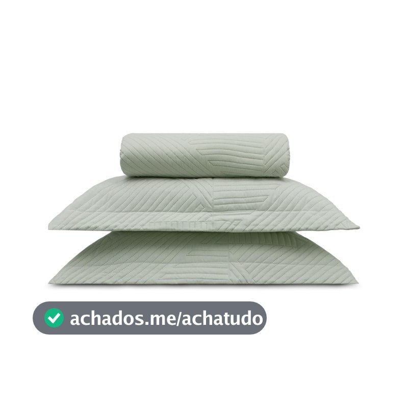 Kit Colcha com Porta Travesseiros Linenn Casal - Appel Cinza