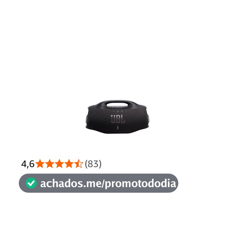 JBL, Caixa de Som, Boombox 4, Bluetooth, Som Pro, AI Sound Boost, Graves Personalizáveis, Bateria de até 34H, IP68, Áudio Lossless Preta