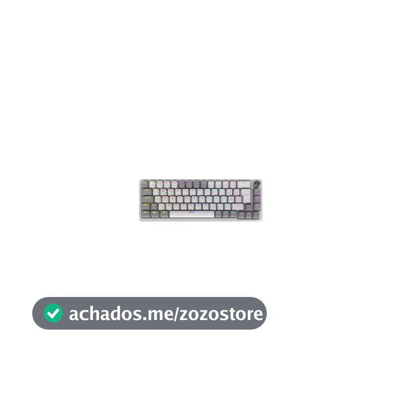 TECLADO MECÂNICO 65% PCYES MECKA WHITE GHOST - SWITCH RED - LED RAINBOW - TPMKWGRD