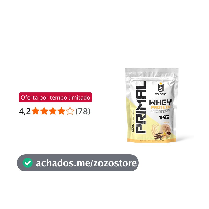 Whey Protein Primal 1Kg - Importado - Soldiers Nutrition Sabor:Baunilha