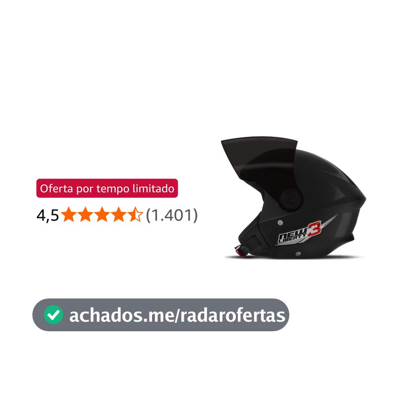 CAPACETE ABERTO PRO TORK NEW LIBERTY 3 SOLID PRETO TAM. 60 VIS. FUMÊ