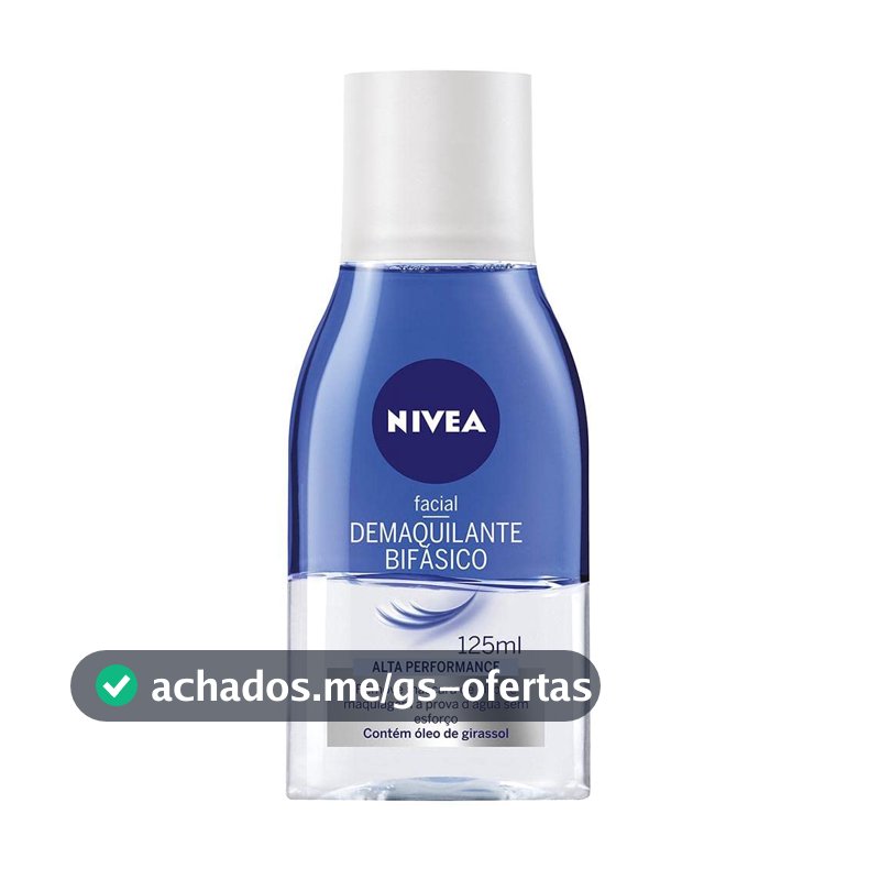 NIVEA Demaquilante Bifásico 125ml, Remove Maquiagem à Prova D'água, Protege Cílios, Gentil com a Pele