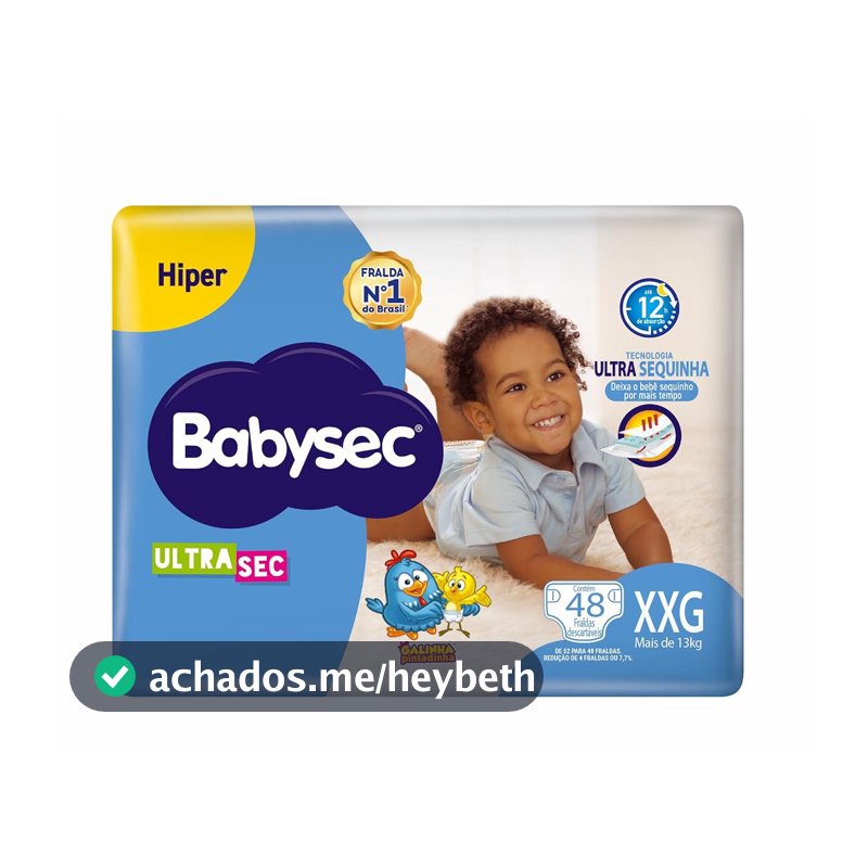 Fralda Babysec Galinha Pintadinha Ultrasec, Tamanho XXG, 48 Unidades