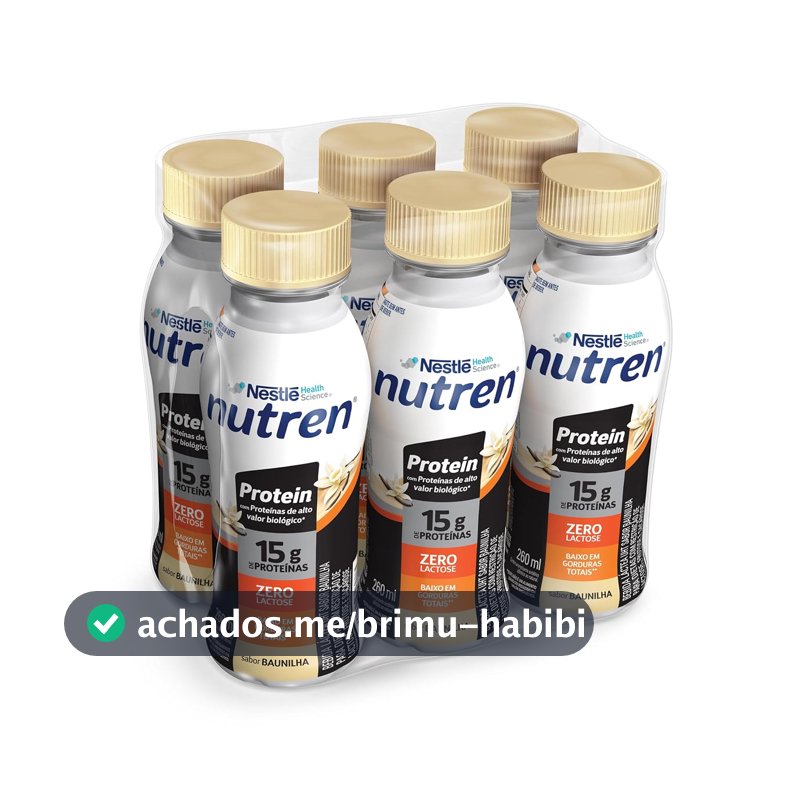 Bebida Láctea Nutren Protein 15g de proteínas Baunilha 260ml - Pack com 6 unidades